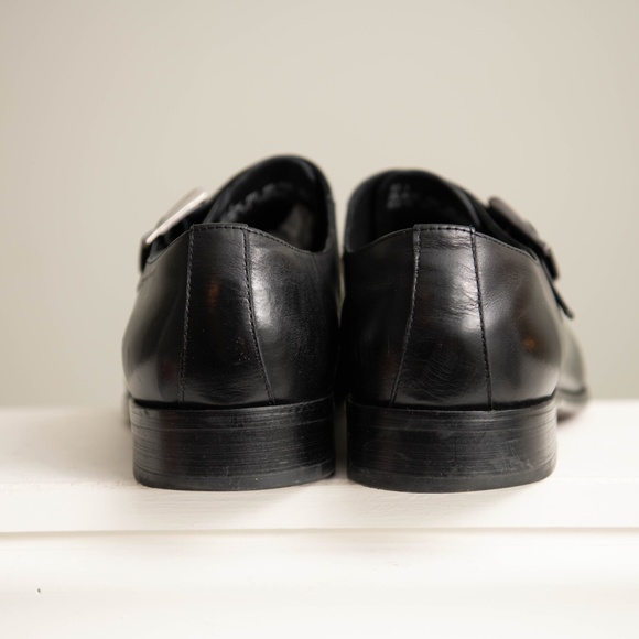 Maison Forte Eli Buckle Strap Dress Shoes Black Leather Mens Sz 13 Pointed Toe - Picture 4 of 7